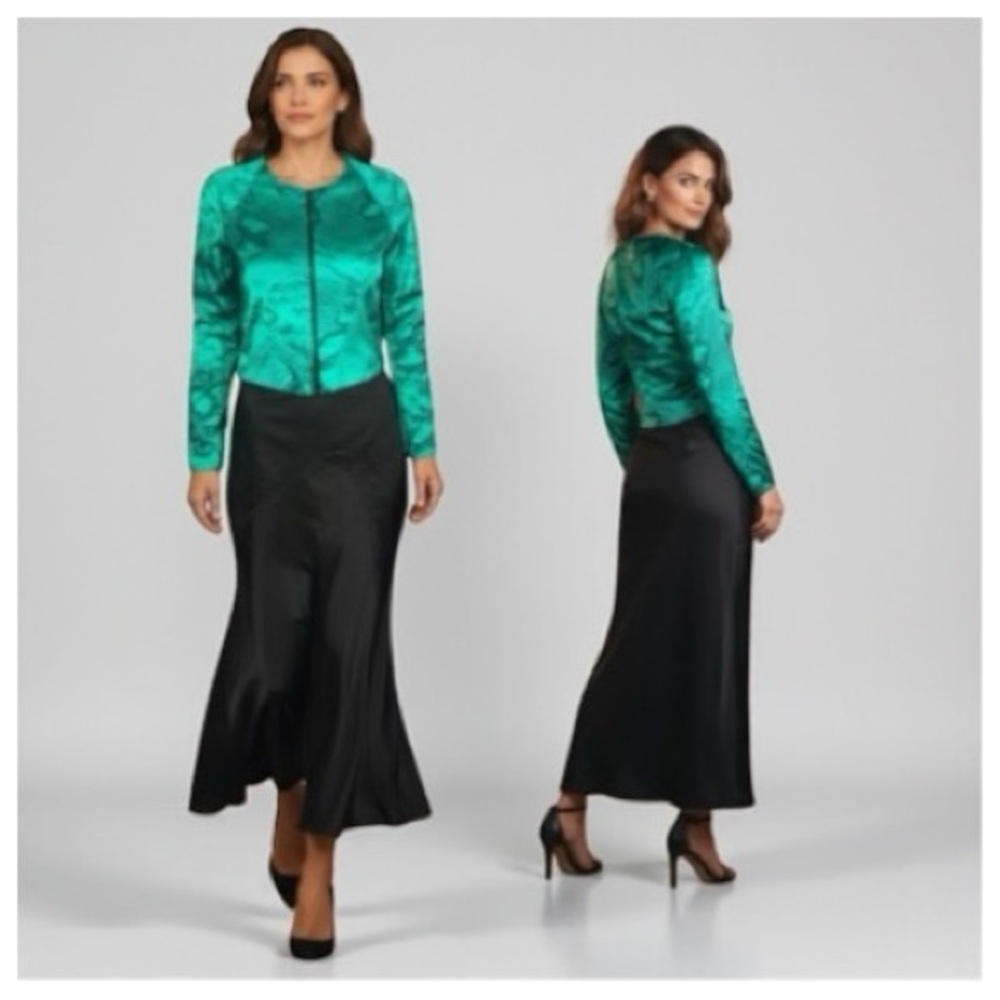 Alexis Emerald Green Patterned Jacket - image 1